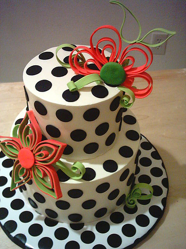 White Polka Dot Cake