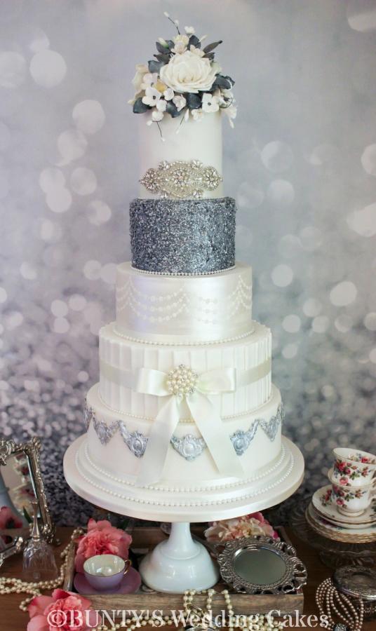 2 Tier 30 Birthday Cake with Gold Sequins Pinterest