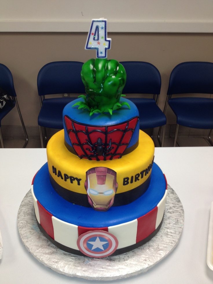 7 Photos of Iron Man And Thor Birthday Cakes