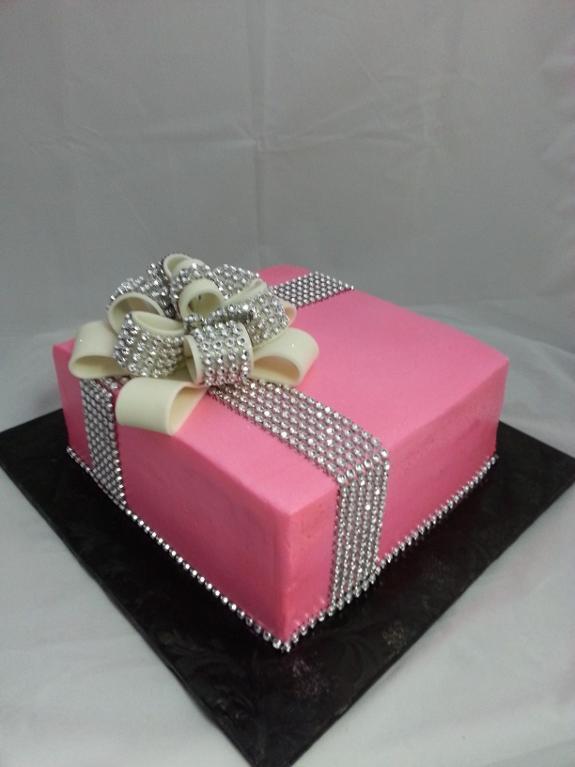 Box Cake with Ribbon