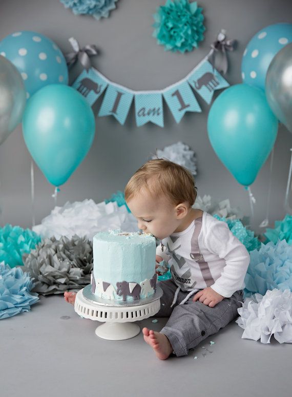 Boy 1st Birthday Smash Cake Banner