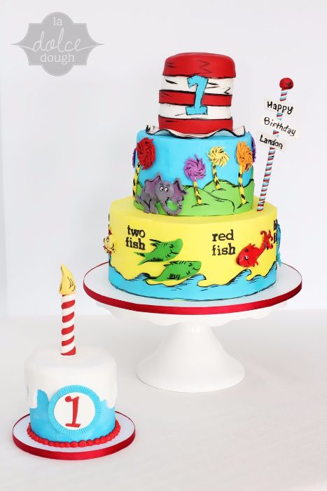 Dr. Seuss 1st Birthday Cake