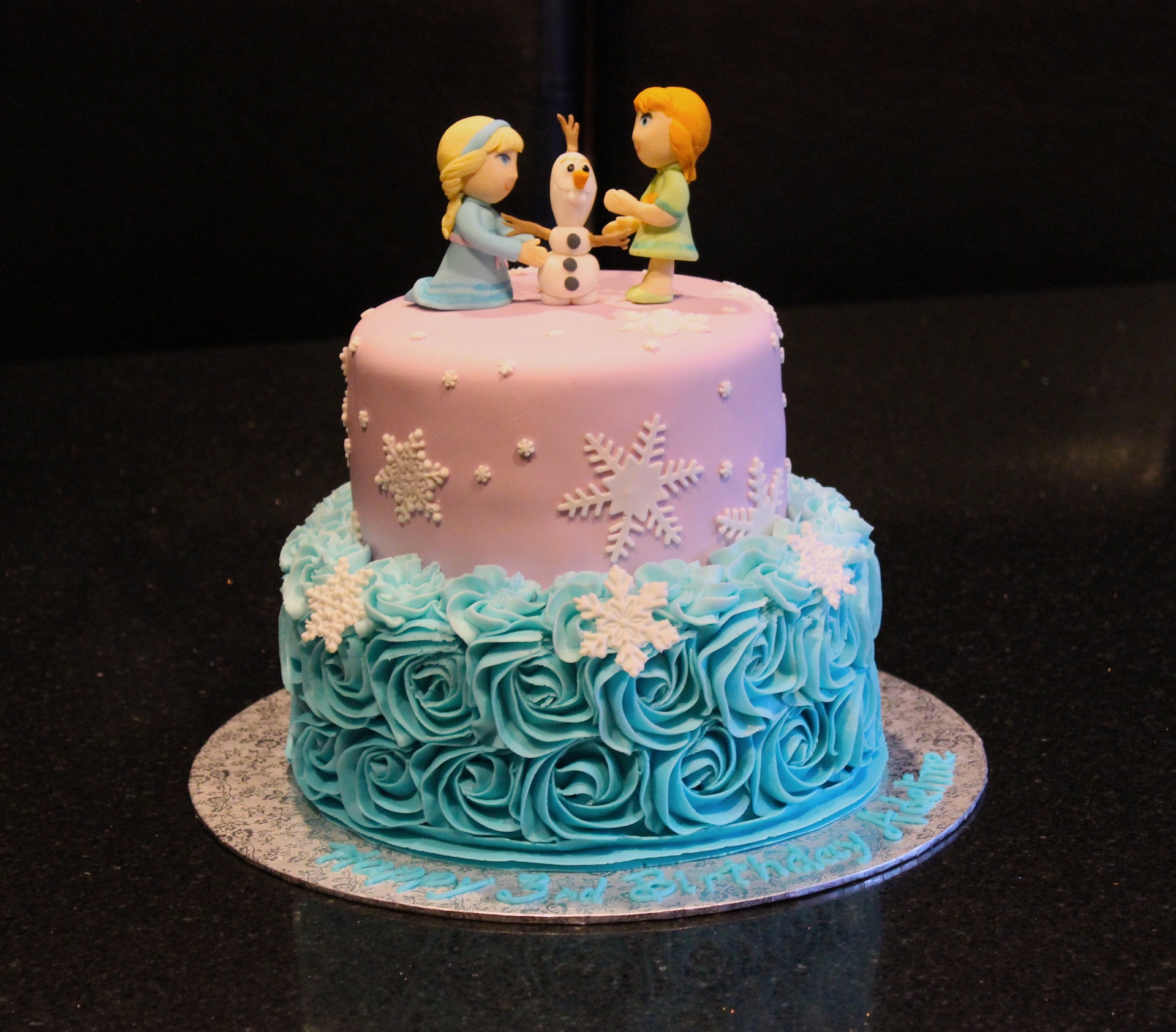 Frozen Buttercream Birthday Cake