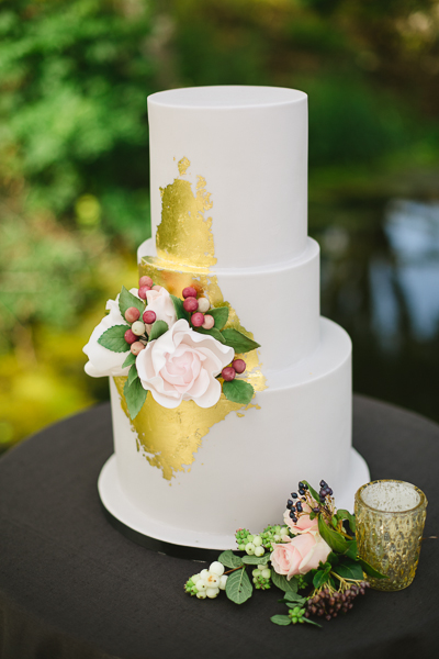 Gold Leaf Wedding Cake