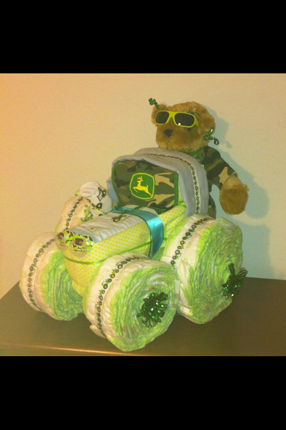 John Deere Tractor Diaper Cake