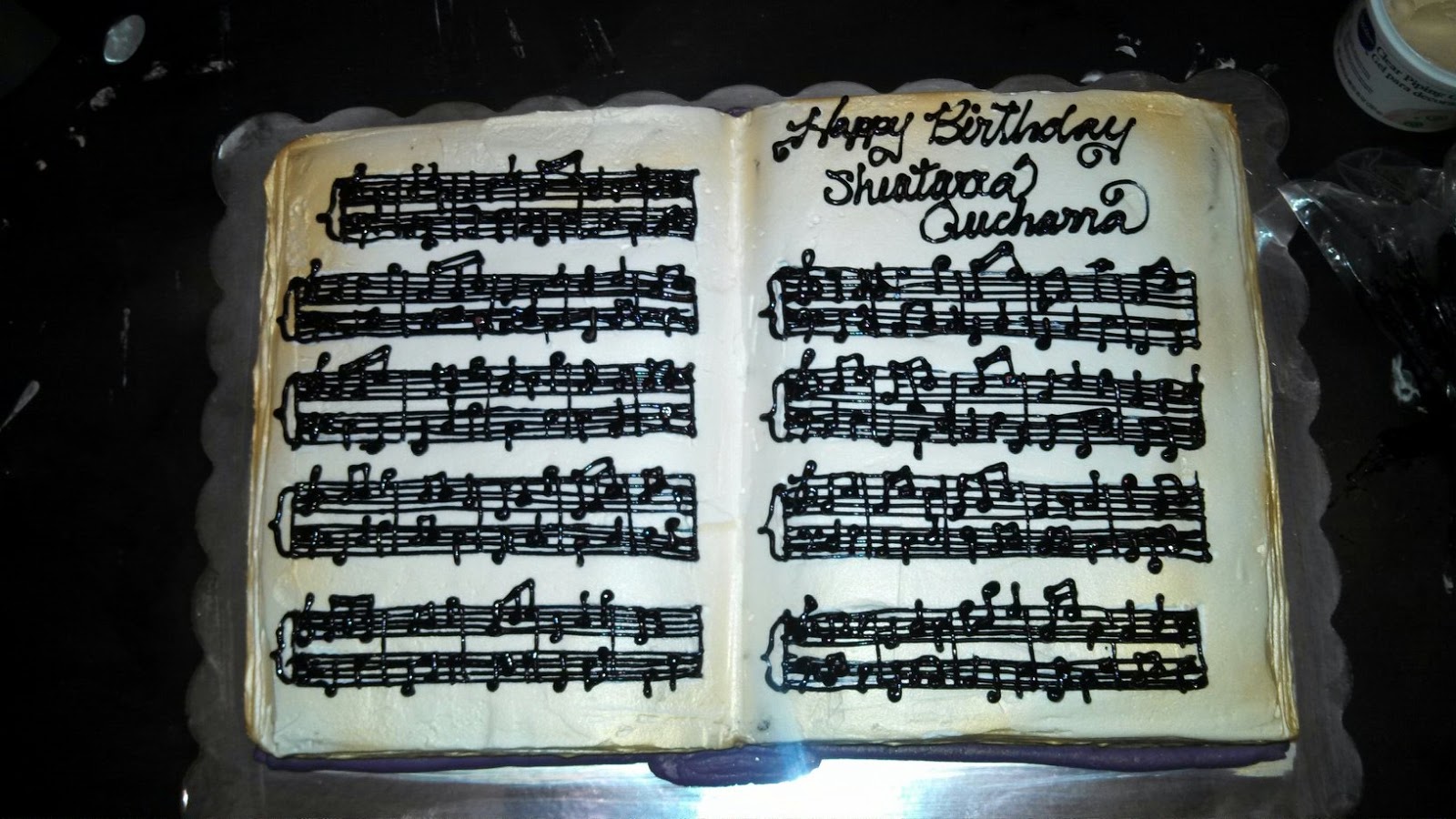 Music Note Sheet Cake