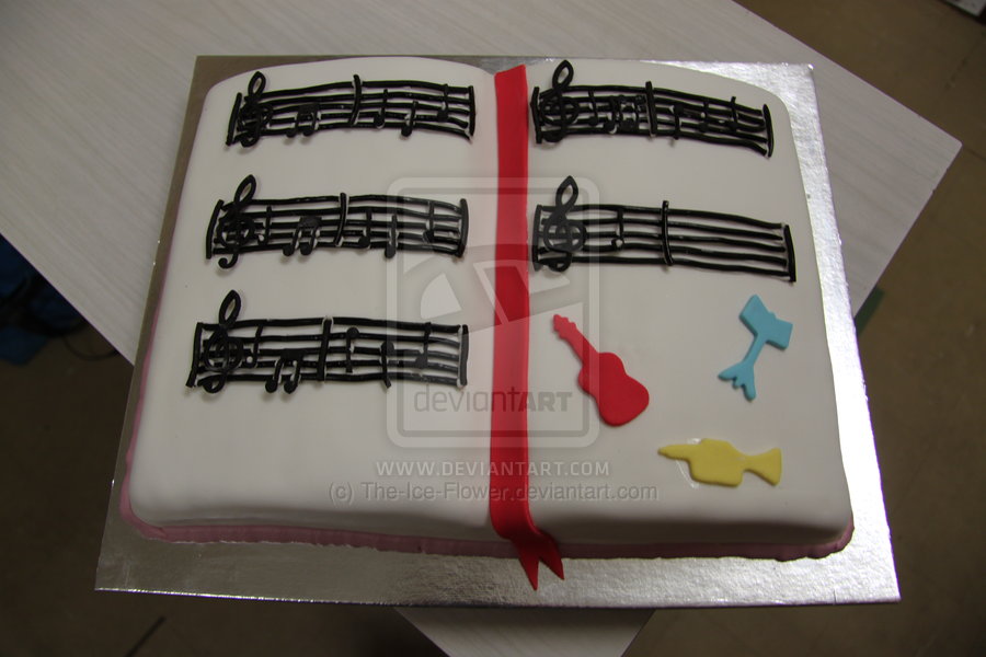 Music Note Sheet Cake