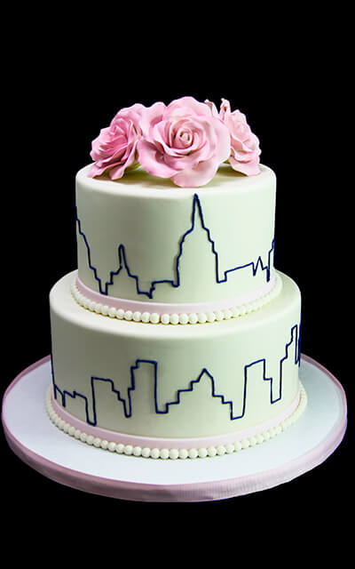 New York Skyline Wedding Cake