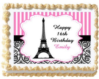 Paris Themed Birthday Sheet Cakes