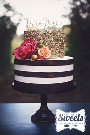 Pink Black White and Gold Birthday Cakes