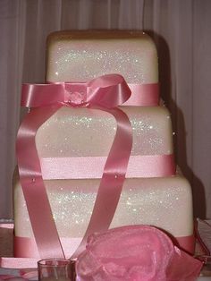 Pink Glitter Wedding Cake