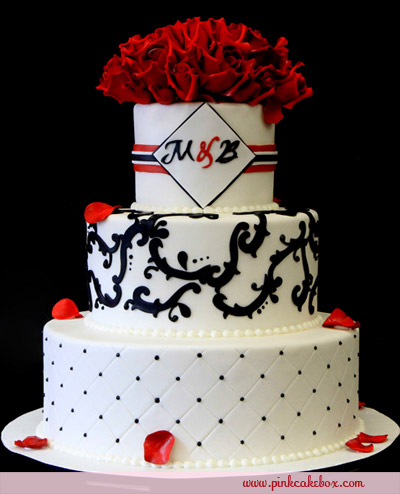 Red and Black Wedding Cakes Ideas