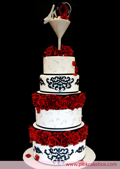 Red Black and Silver Wedding Cakes