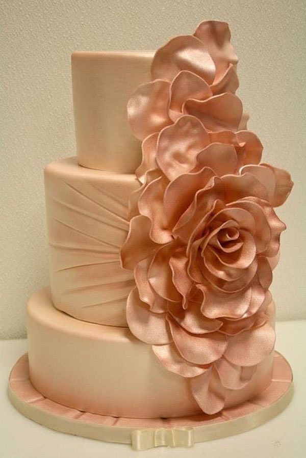 Rose Gold Wedding Cake Flowers