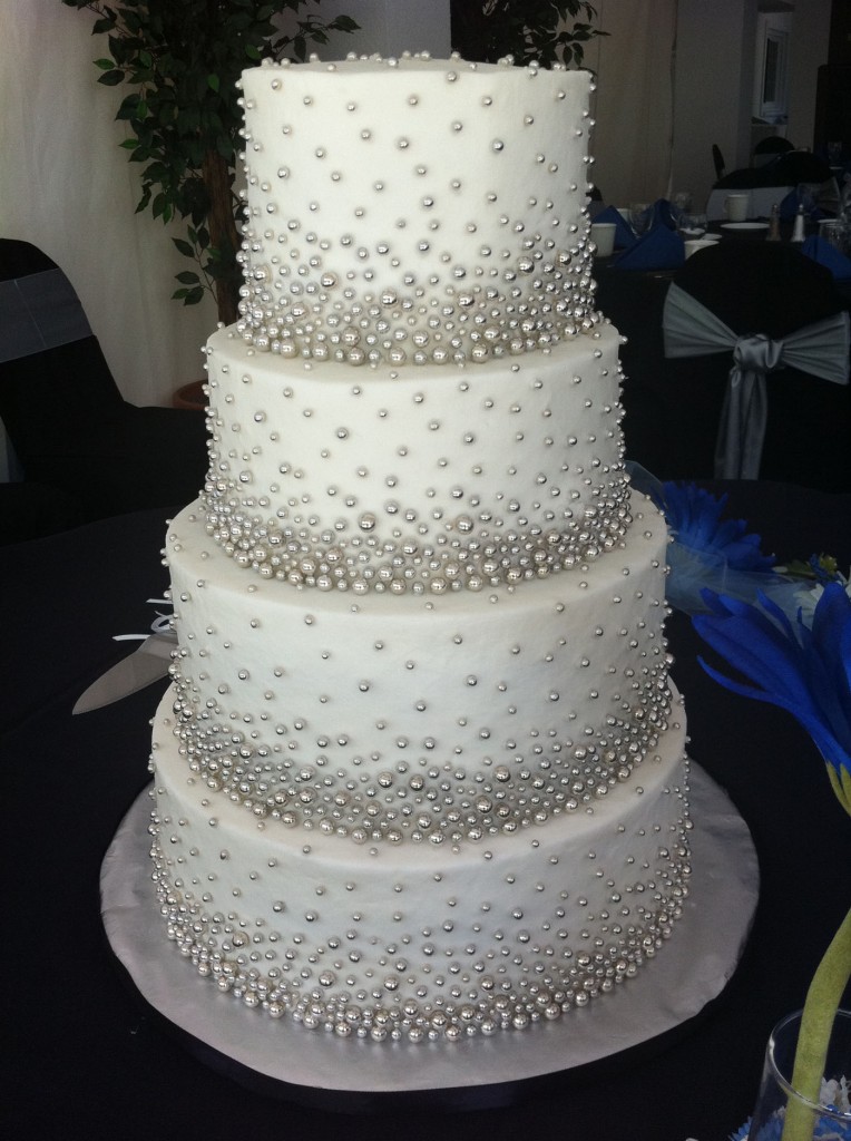 Silver Bling Wedding Cake