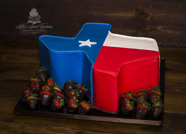 Texas Shaped Grooms Cake