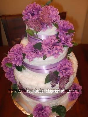 6 Photos of Purple Pink Towel Cakes