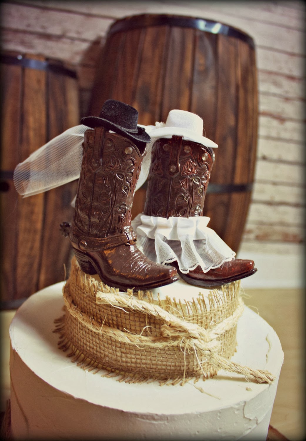 Western Cowboy Boots Wedding Cake Topper