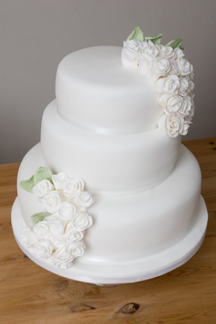 White Rose Wedding Cake