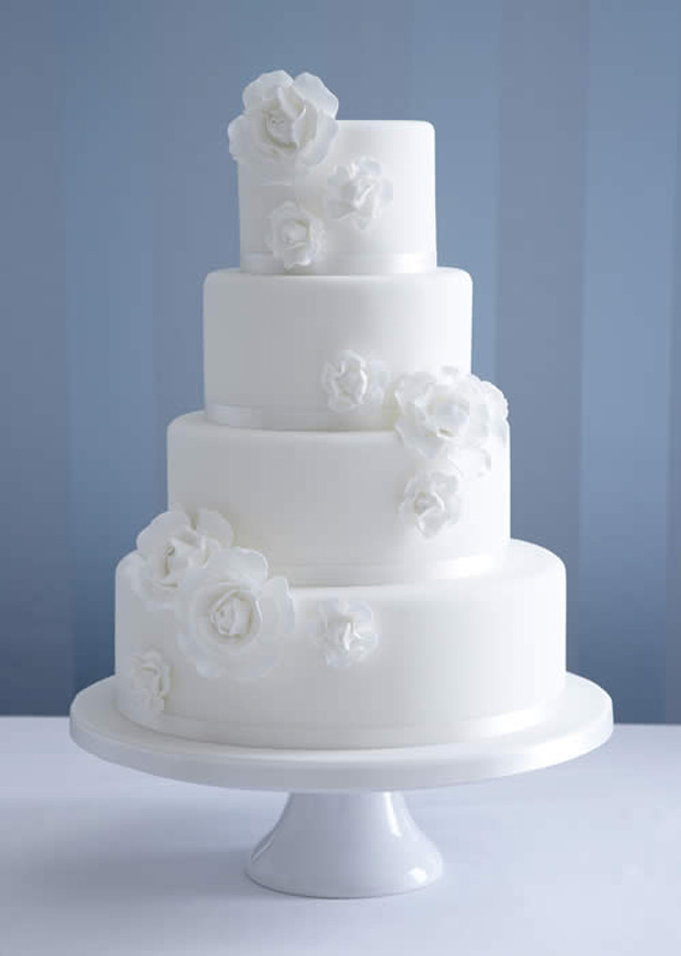 White Rose Wedding Cake