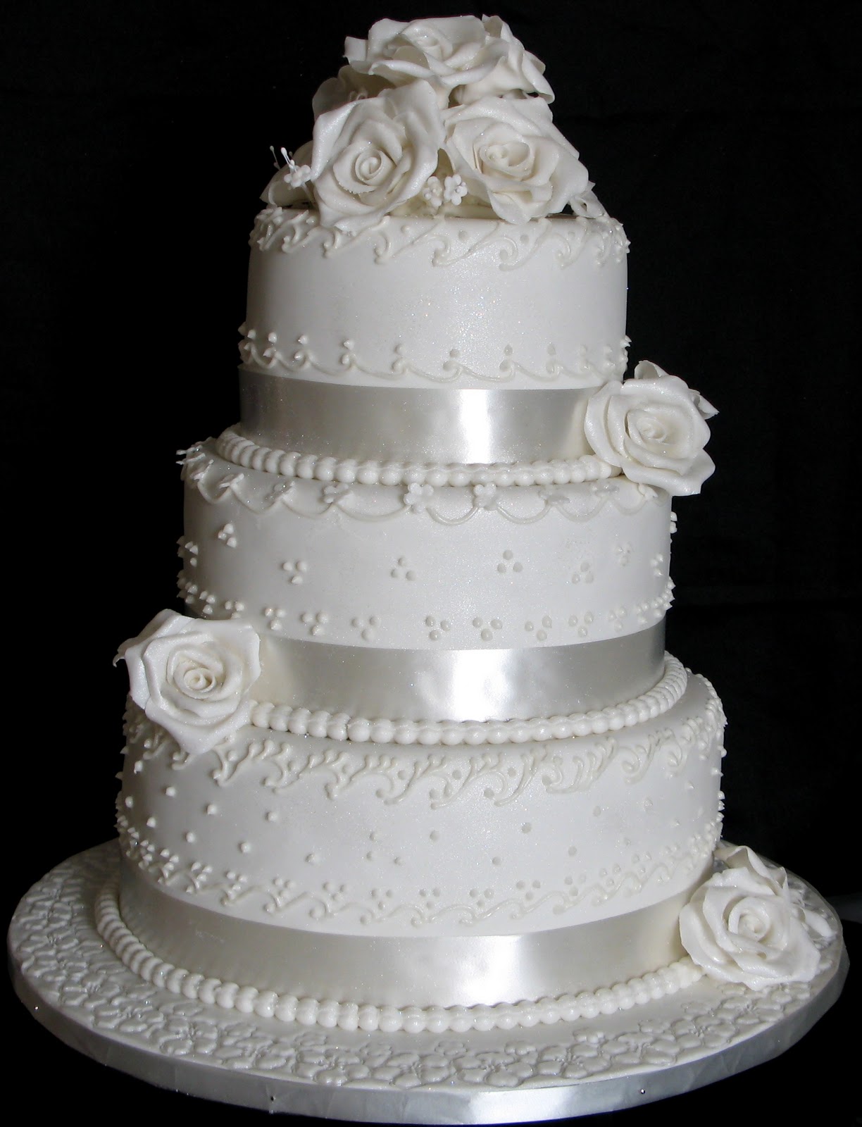 White Rose Wedding Cake