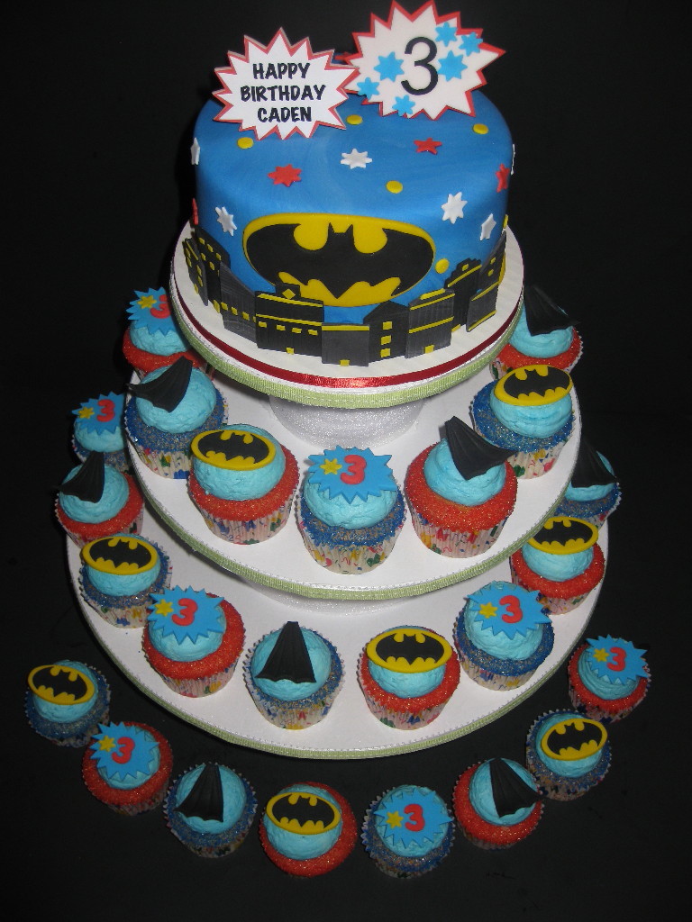 Batman Cupcake Birthday Cake