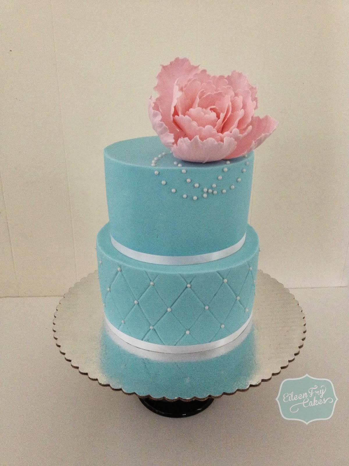 Blue and Pink Birthday Cake