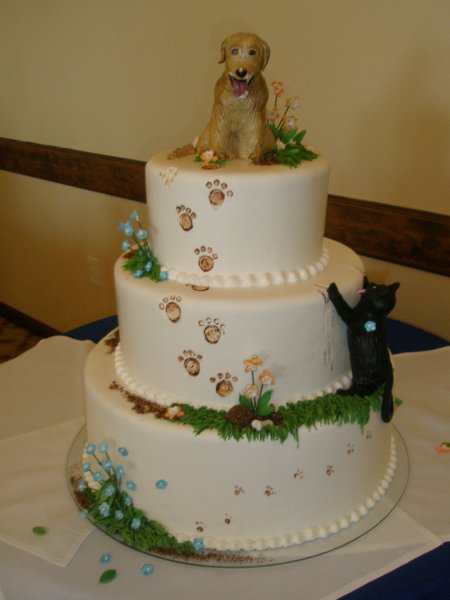 Dog Themed Wedding Cake