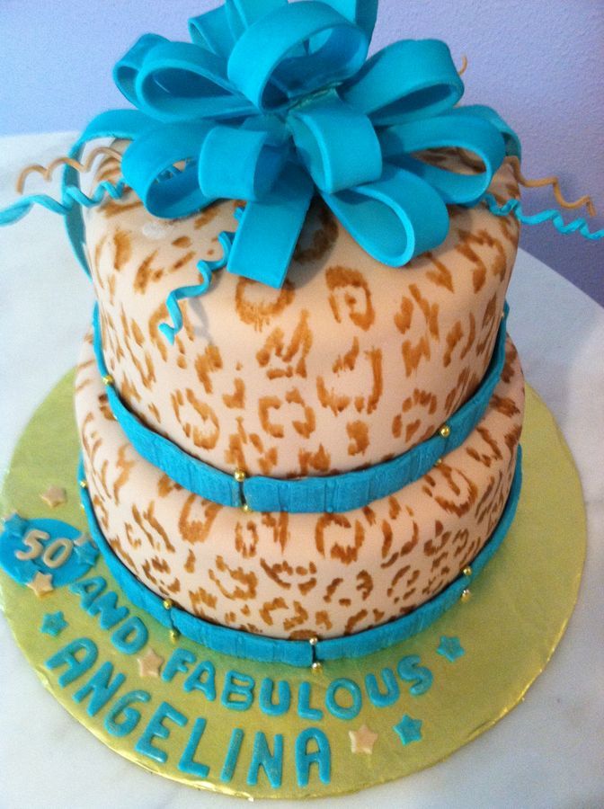 Leopard Print Birthday Cake