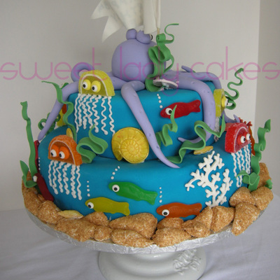 Ocean Sea Creatures Birthday Cake