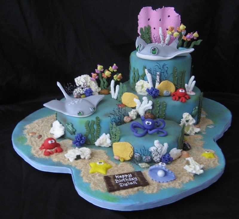 Ocean Sea Creatures Birthday Cake