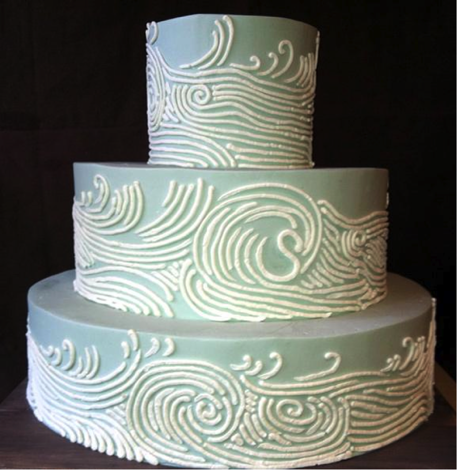 10 Photos of Blue Black And White Piped Cakes