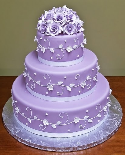 Purple and Lavender Wedding Cake