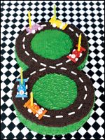 Race Car Number 8 Birthday Cake