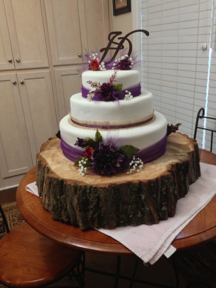 Rustic Plum Wedding Cake