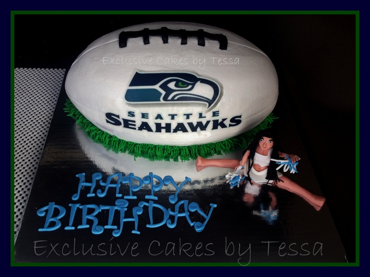 Seattle Seahawks Football Birthday Cake