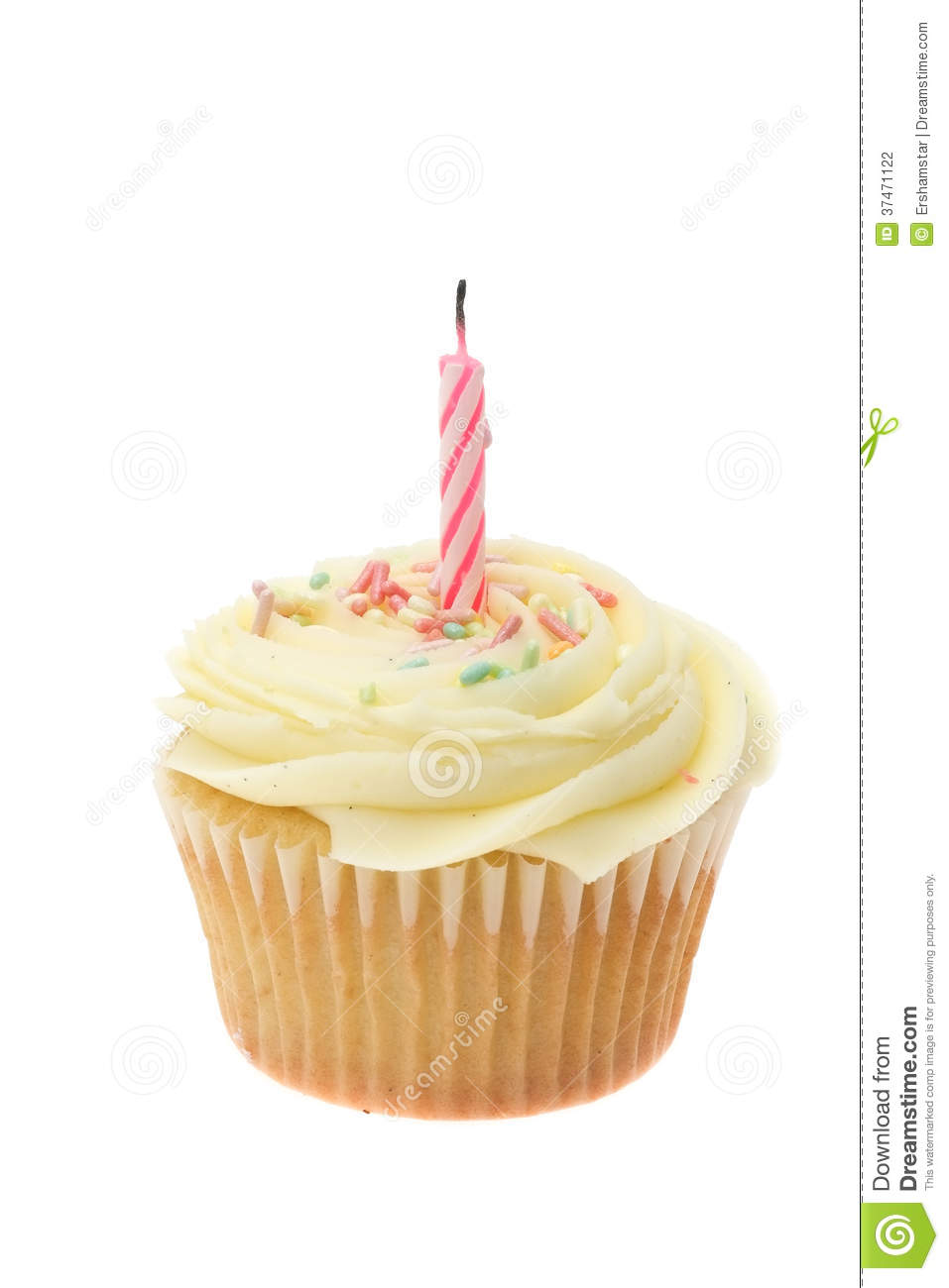 Single Birthday Cupcake with Candle