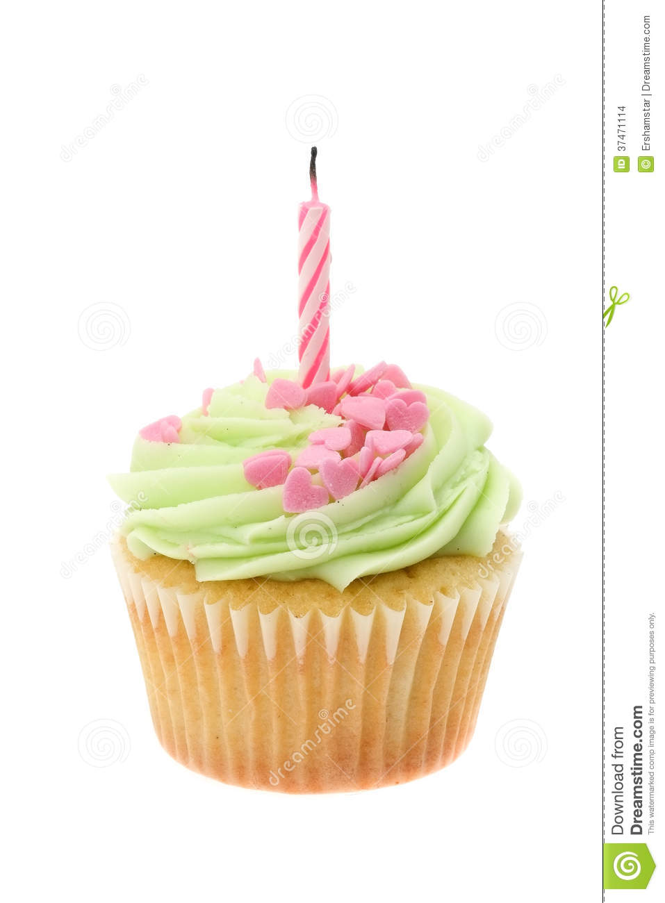 Single Birthday Cupcake with Candle