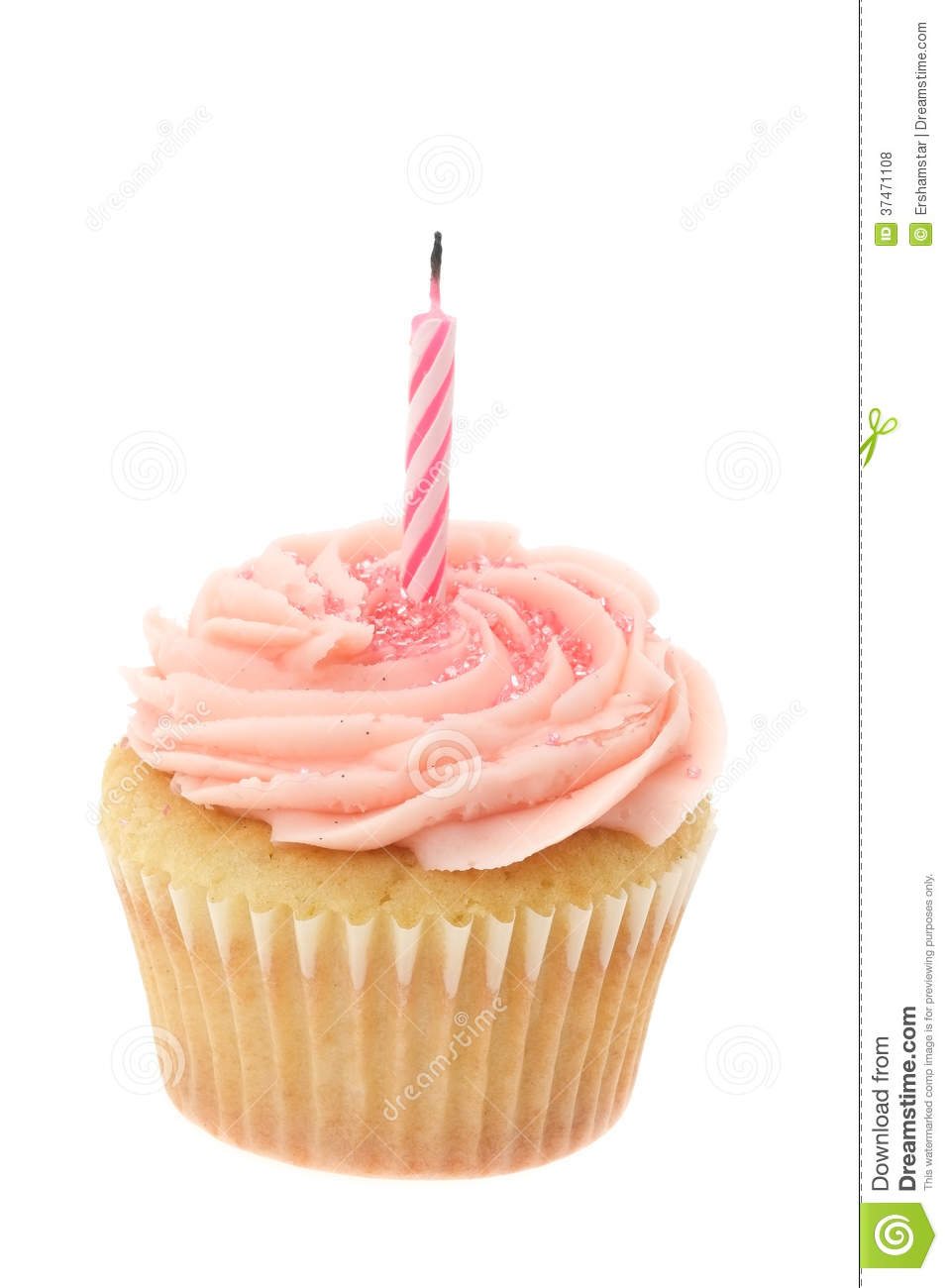 Single Birthday Cupcake with Candle