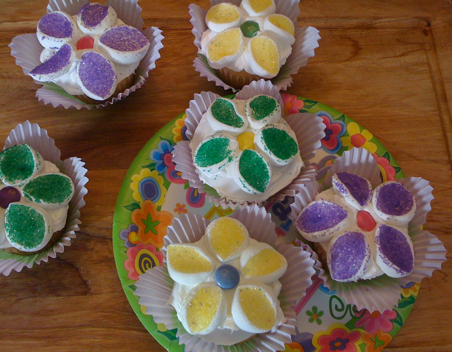 Birthday Cupcakes Marshmallow Flowers