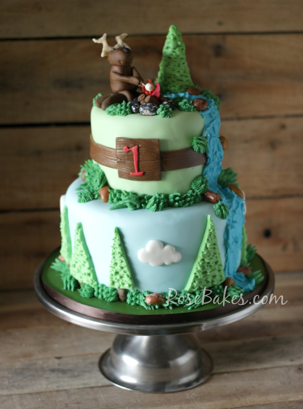 Camping Outdoors Birthday Cake