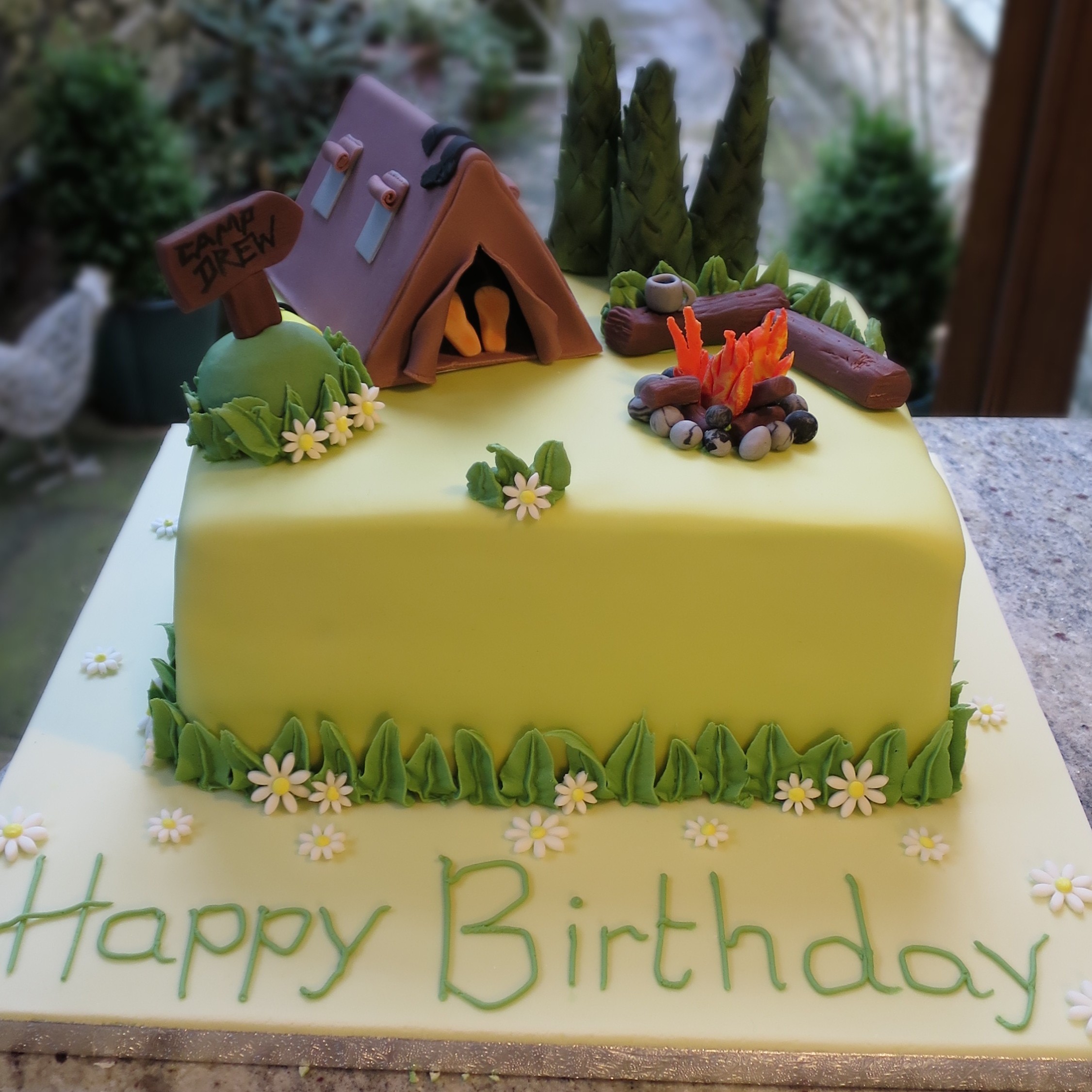 Camping Themed Birthday Cake