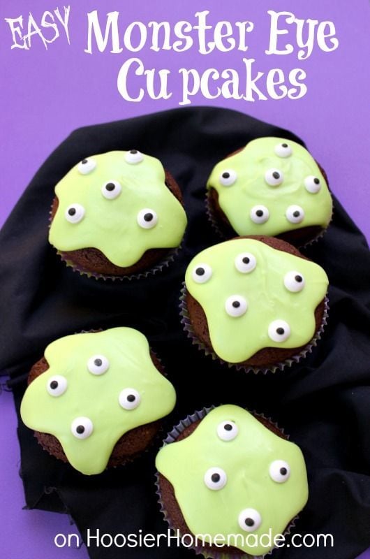 Easy Halloween Monster Cupcakes