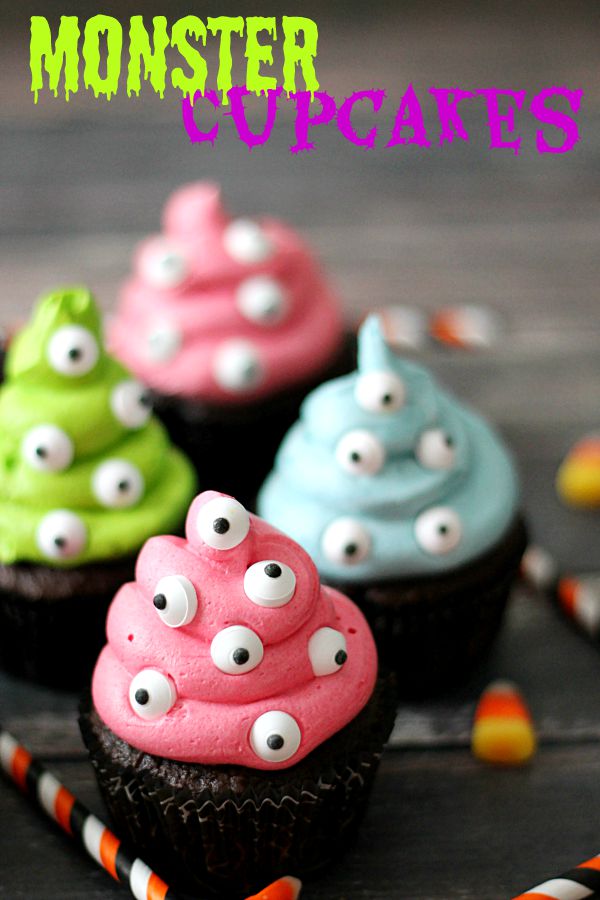 Halloween Monster Cupcakes