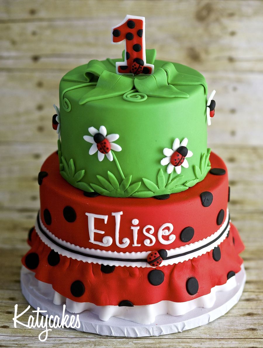 Ladybug 1st Birthday Cake