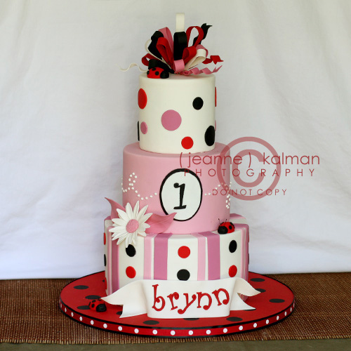 Ladybug First Birthday Cake