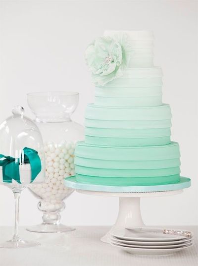 Mint Ombre Wedding Cake