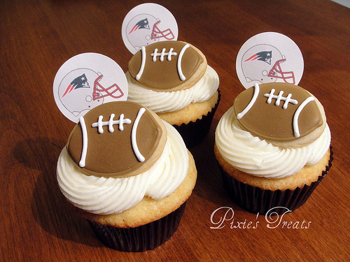 New England Patriot Football Cupcakes