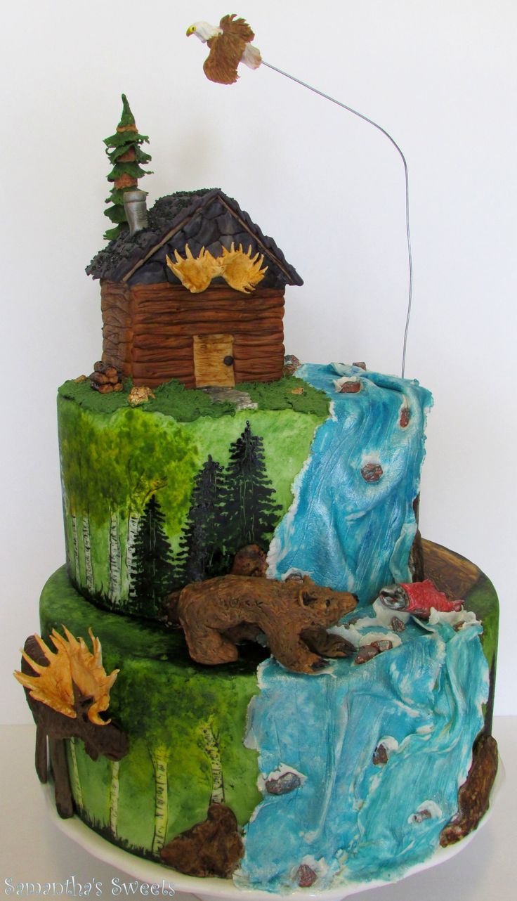 Outdoor Hunting Birthday Cake