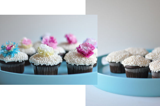 Paper Flower Cupcake Toppers